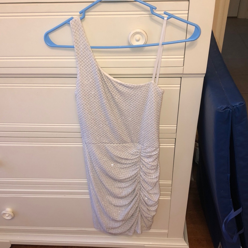 Silver Sparkly Short Dress